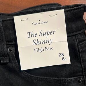 Abercrombie Curve Love Super Skinny High Rise Jeans in Black - 28 / 6 SHORT NWT